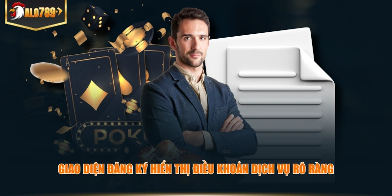 Giao diện đăng ký hiển thị điều khoản dịch vụ rõ ràng