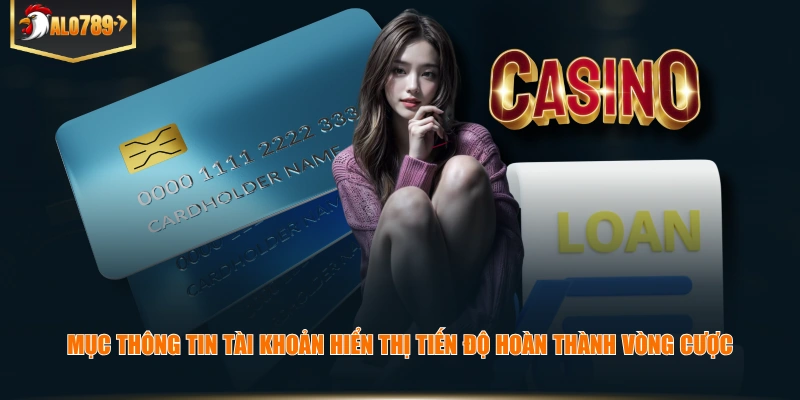 Mục thông tin tài khoản hiển thị tiến độ hoàn thành vòng cược